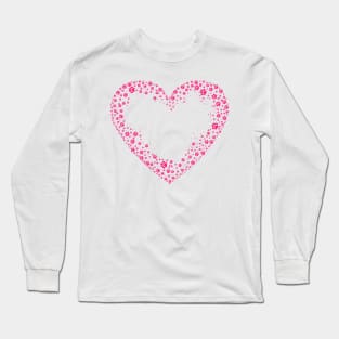 Pink Heart from Paw Prints Long Sleeve T-Shirt